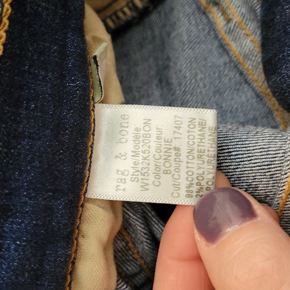 RAG & BONE HIGH RISE SKINNY JEANS BONNIE DISTRESSED - Picture 9 of 16